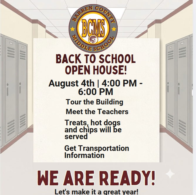 Back to School Open House! Aug. 4th from 4-6 PM 