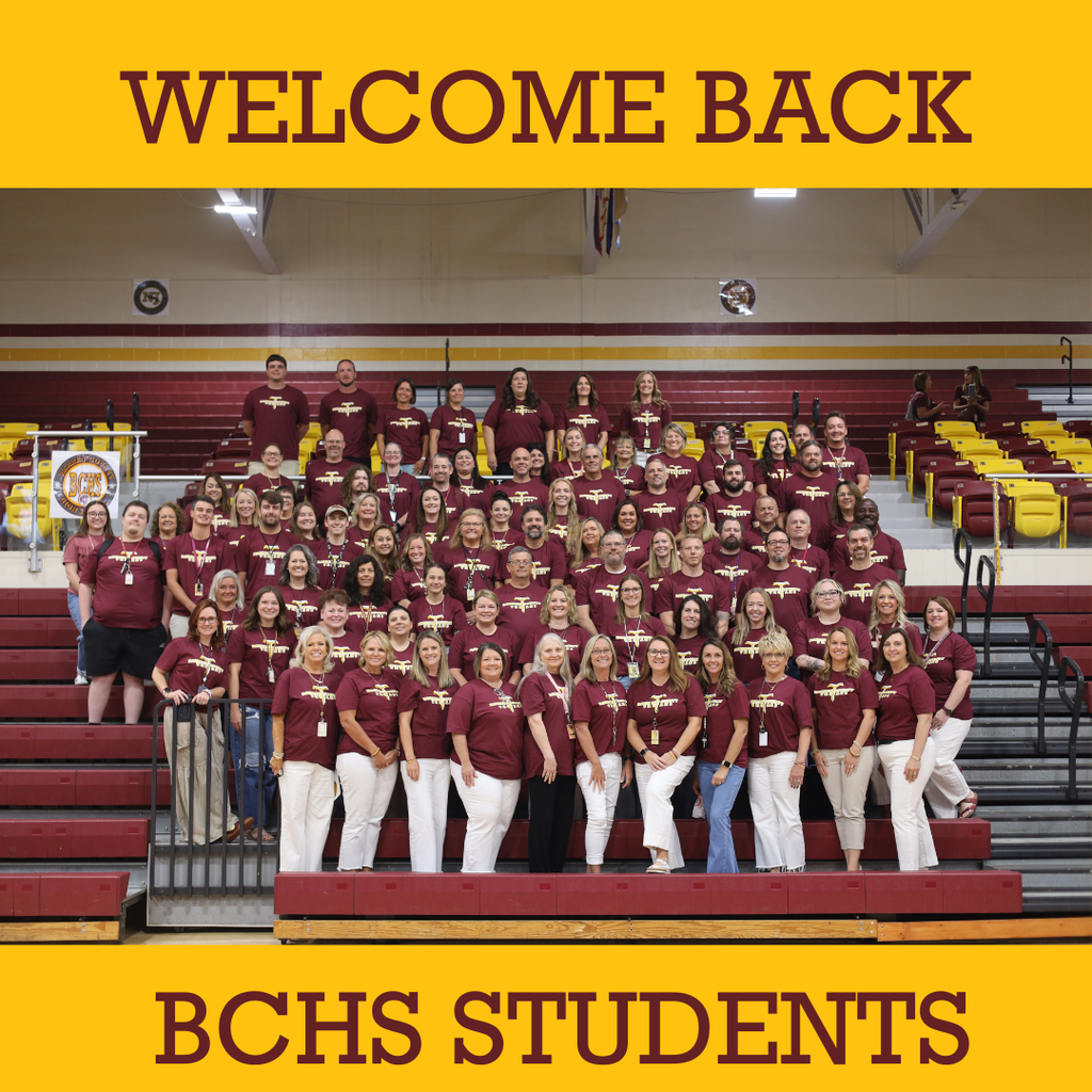 We've missed our BCHS students and our staff can't wait to welcome you back on campus tomorrow morning! Reminder classes start at 7:55 a.m. see you soon. #WeareBC