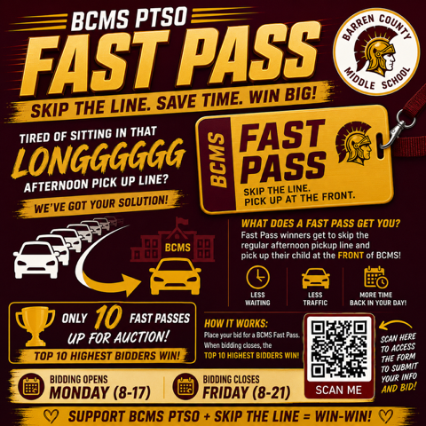 BCMS PTSO Fast pass 26-27
