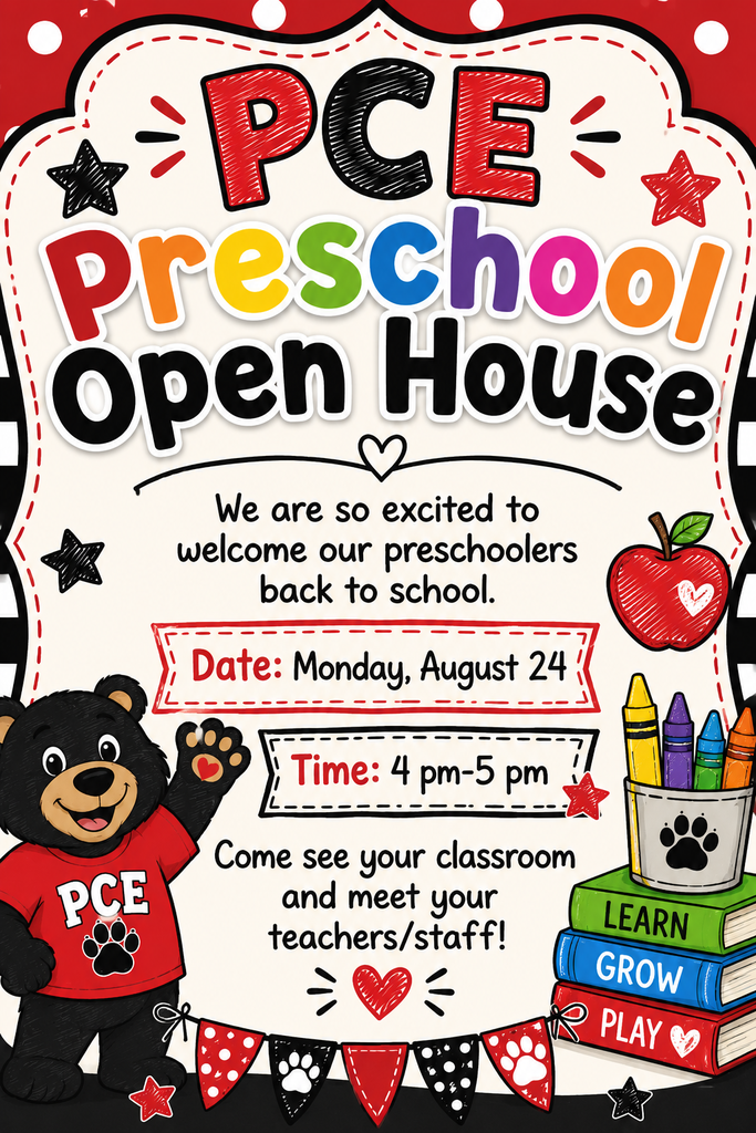 PCE Preschool Open House August 24; 4-5 pm