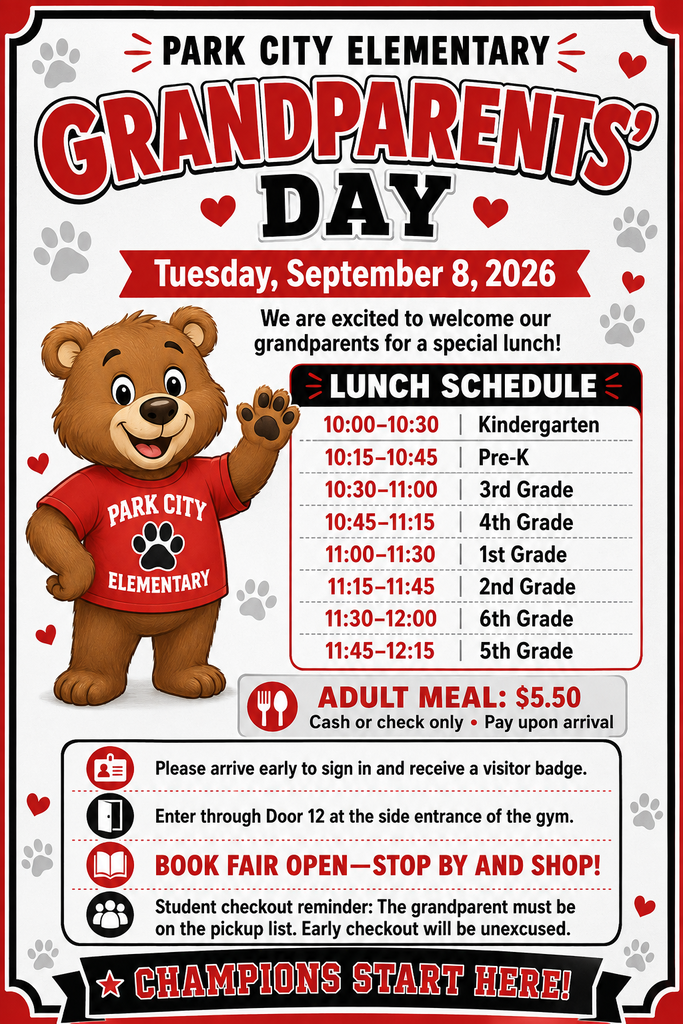 Grandparent's Day, Tuesday, September 8.