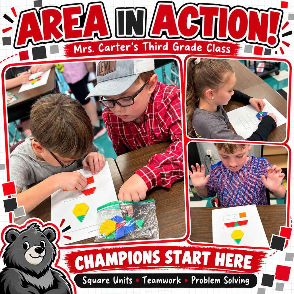 Mrs. Carter's 3rd graders explore area.
