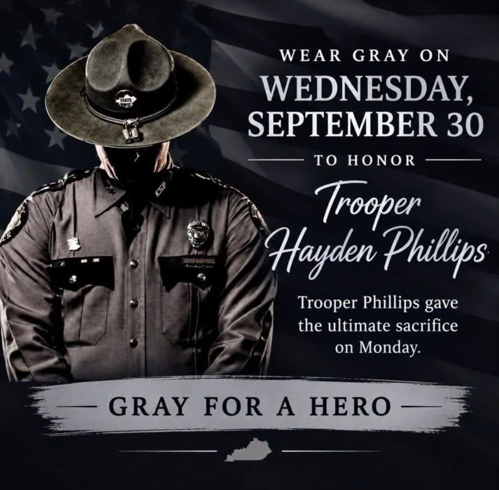 Wear gray on September 30th to honor Officer Phillips.