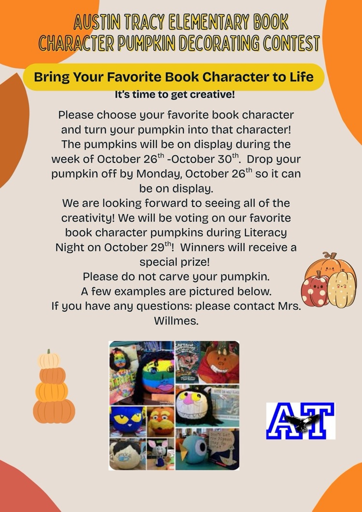 book character pumpkin