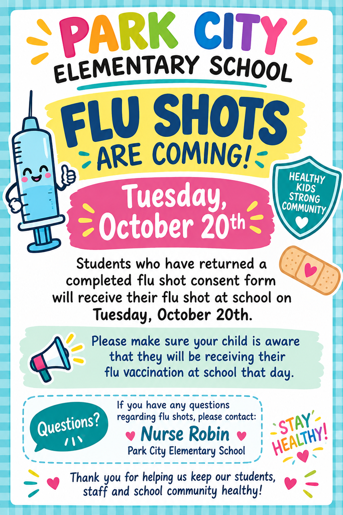 Flu Shot s are coming Tuesday, October 20.