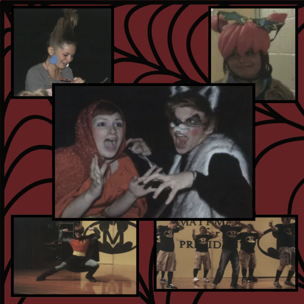 Picture of students from 2007 dressed up for various different reasons. We are coming up on Halloween and wanted to show some of the students' creativity skills.