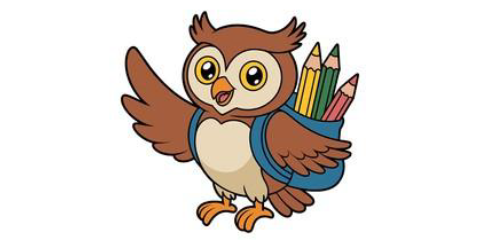 owl with backpack
