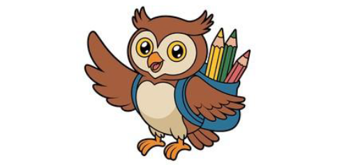 owl with backpack
