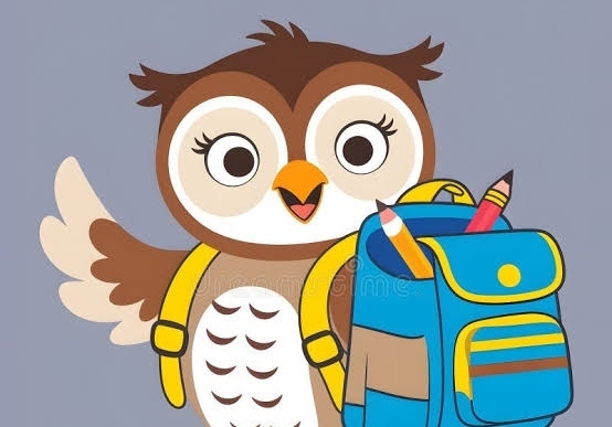 owl with backpack