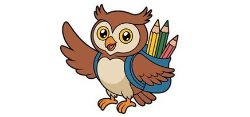 owl with backpack