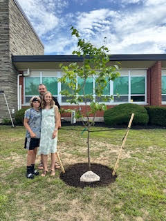 Henry's family with his Memorial Tree.