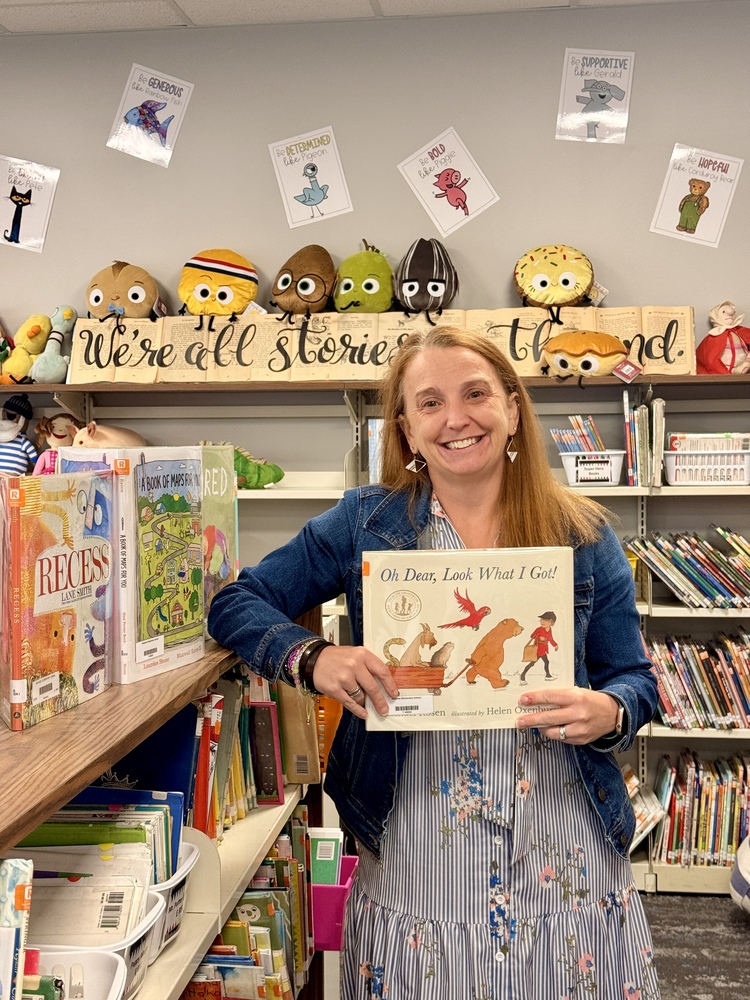 Angela Gerber in the library