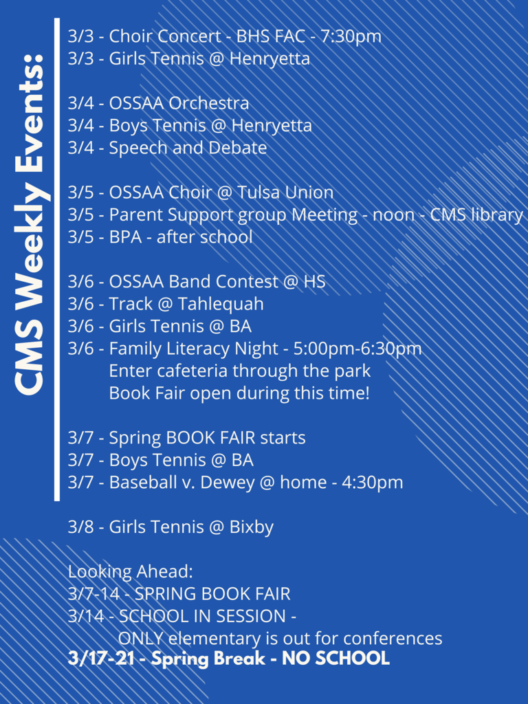 CMS Events Week of March 3