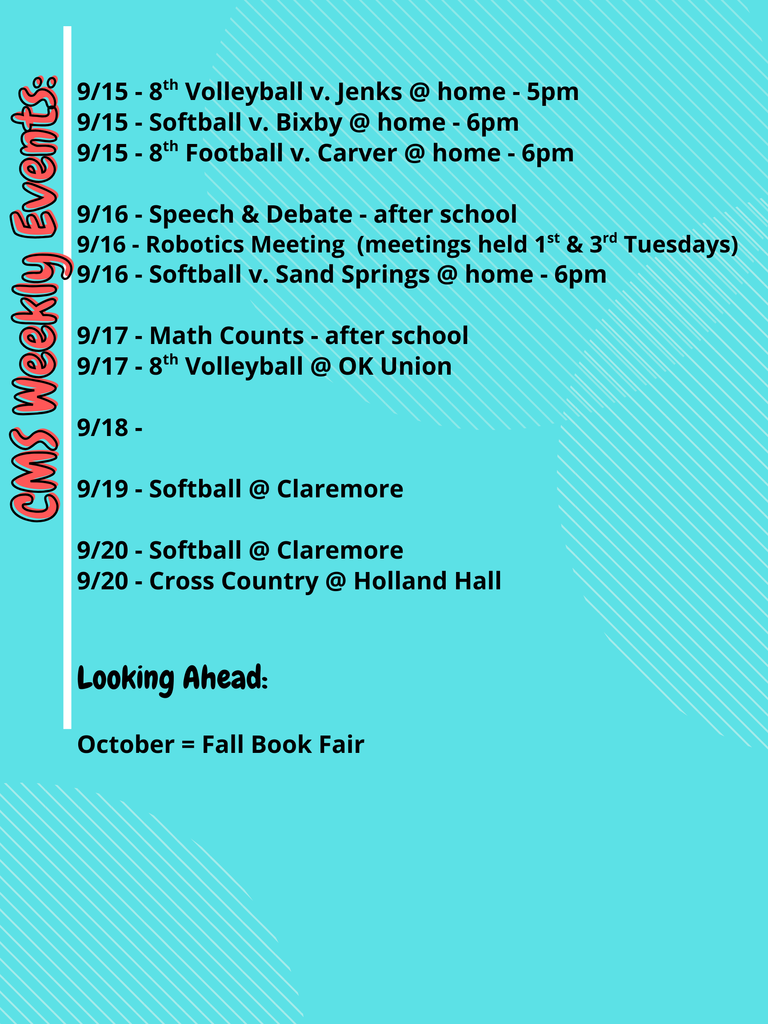 CMS Events week of Sept 15