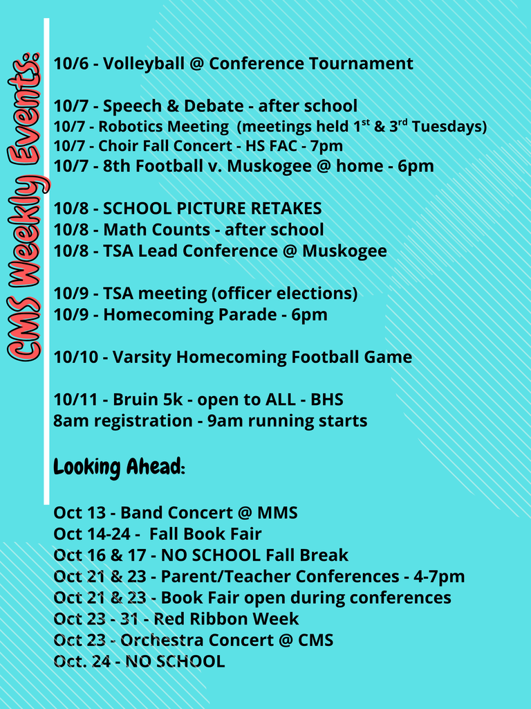 CMS Events Week of Oct 6