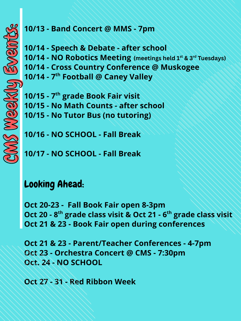CMS Events Week of Oct 13