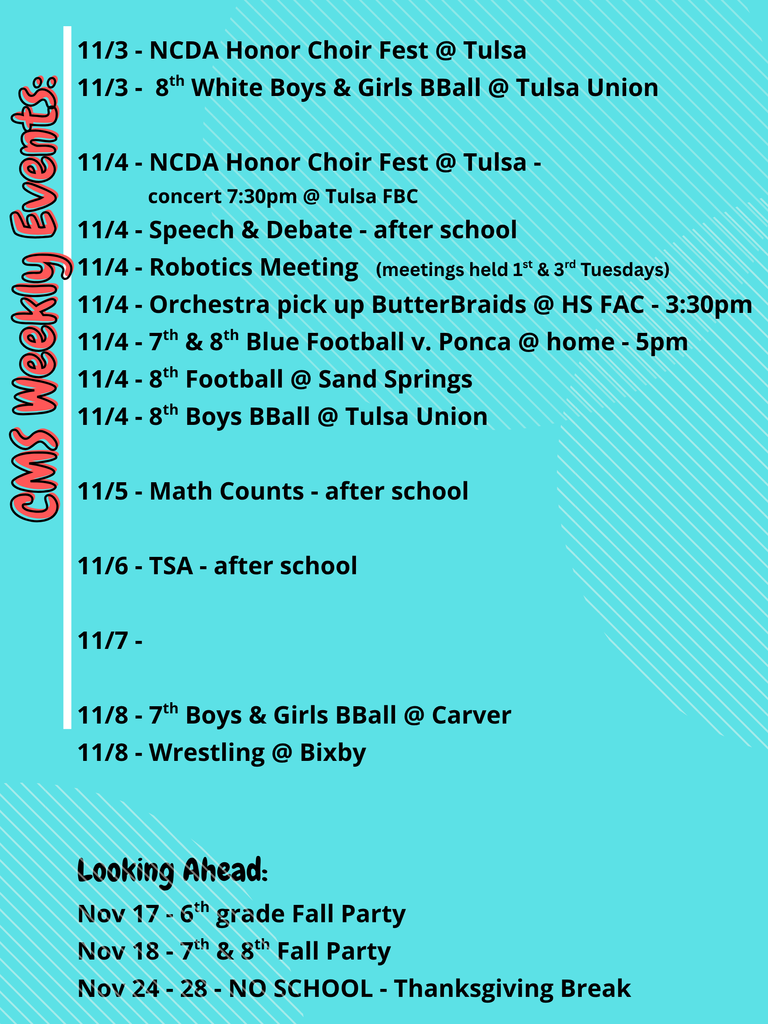 CMS Events Week of Nov 3