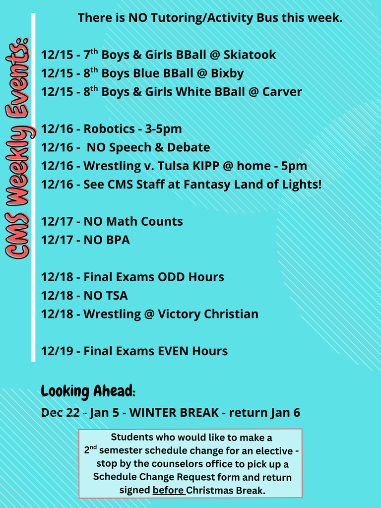 CMS Events Week of Dec 15