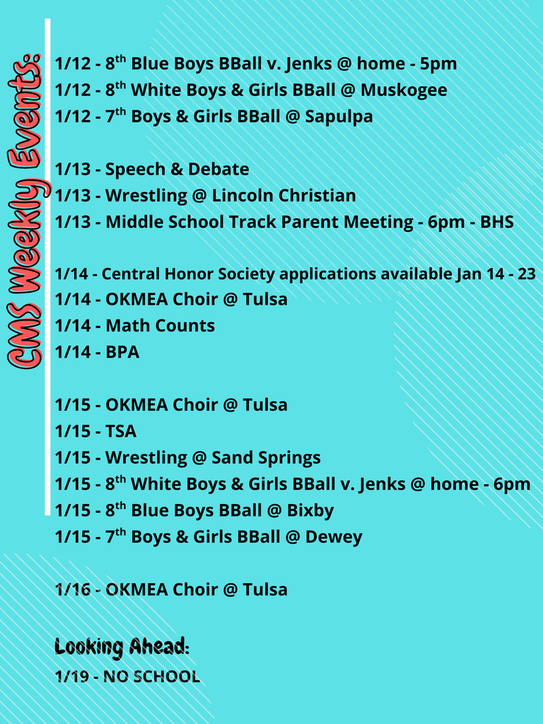 CMS Events Week of Jan 12