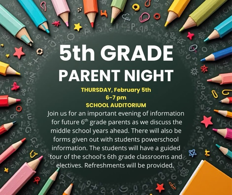 5th Grade Parent Night at Madison!