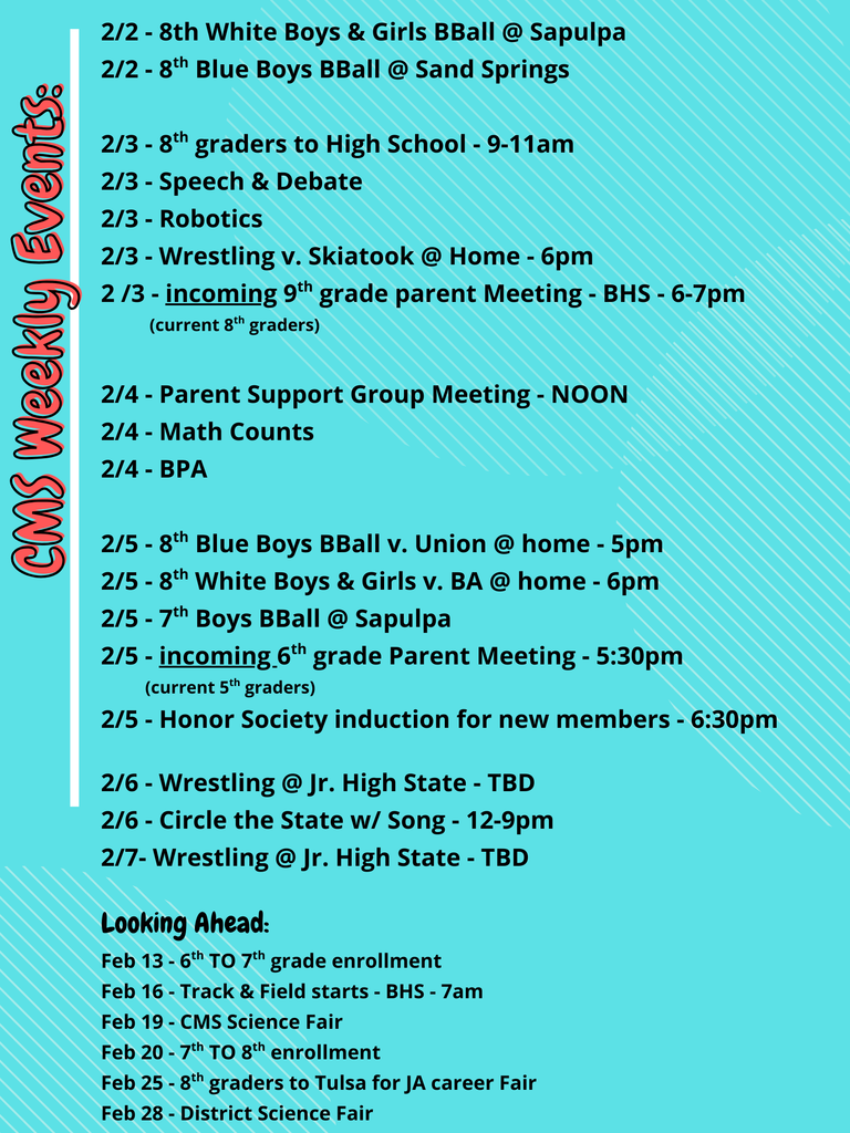 CMS Events Week of Feb 2