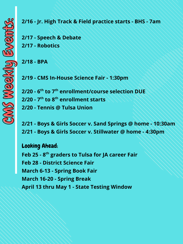 CMS Events Week of Feb 16
