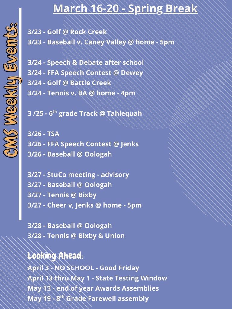 CME Events Week of March 23