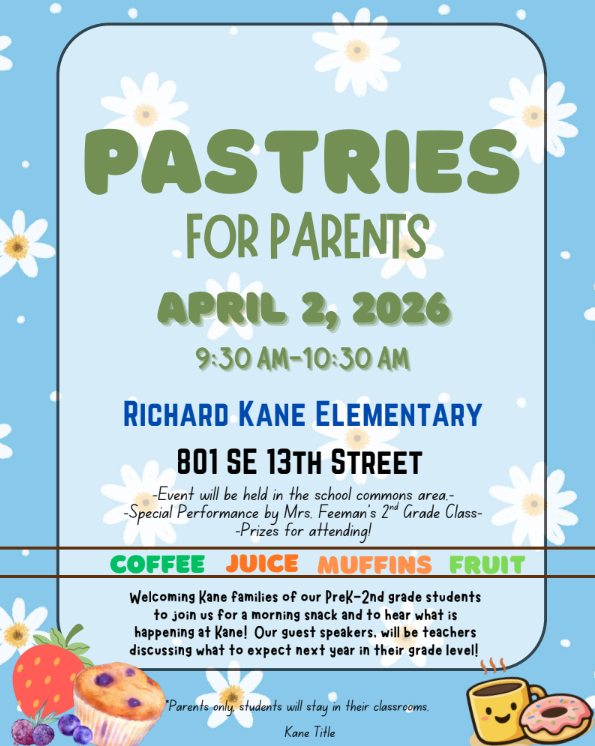 Pastries with Parents PK-2nd