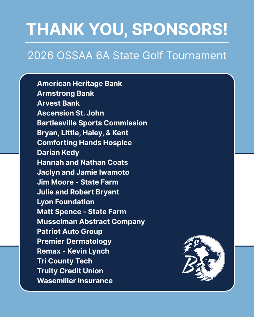 2026 OSSAA 6A State Golf Tournament Sponsors