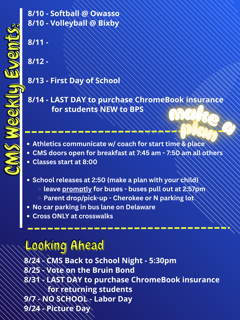 CMS Events Week of Aug 10