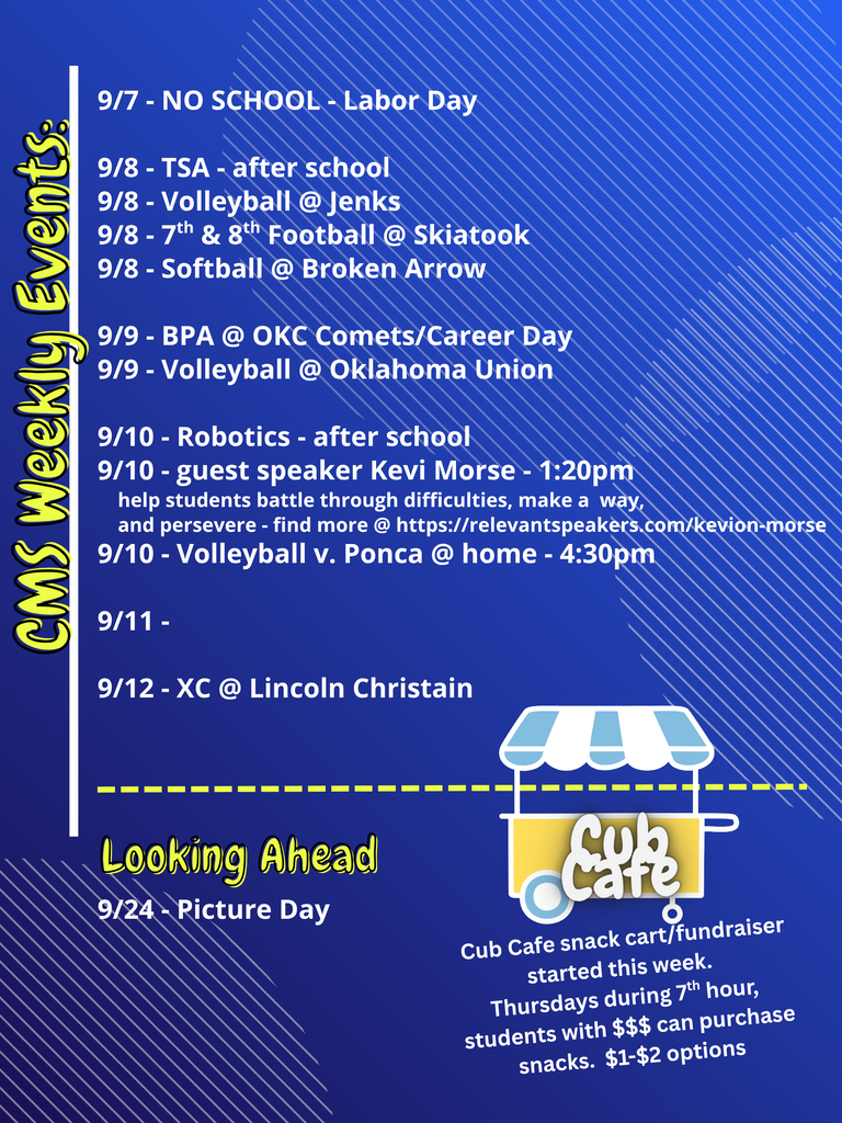 CMS Events Week of Sept 7