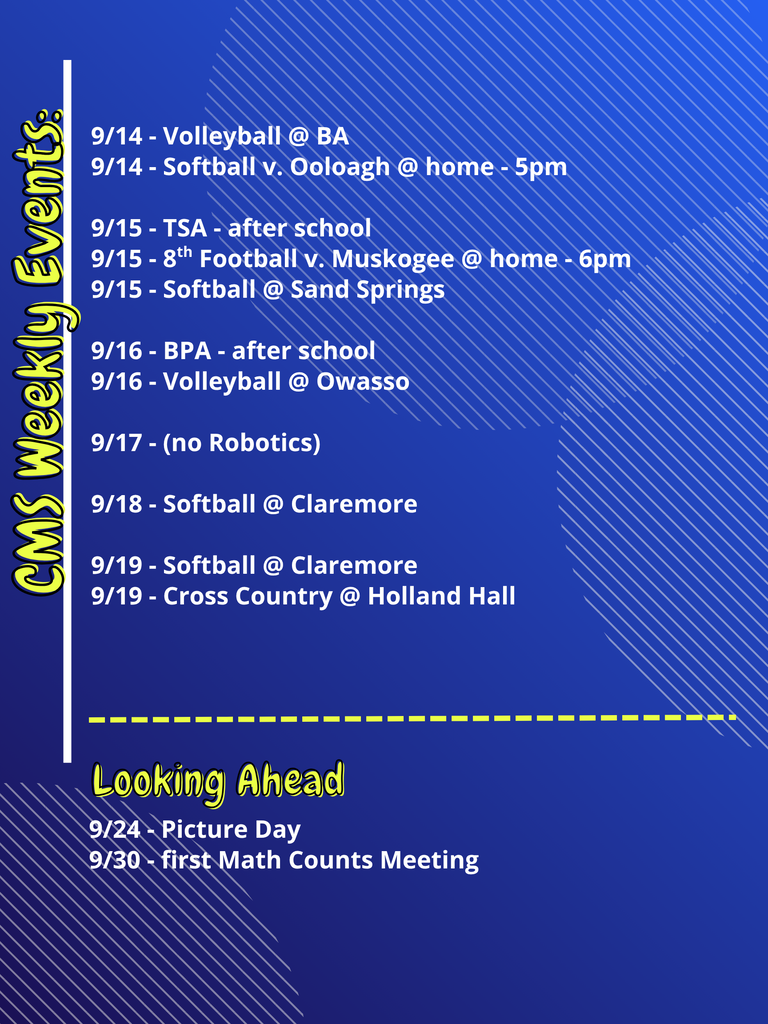 CMS Events Week of Sept 14