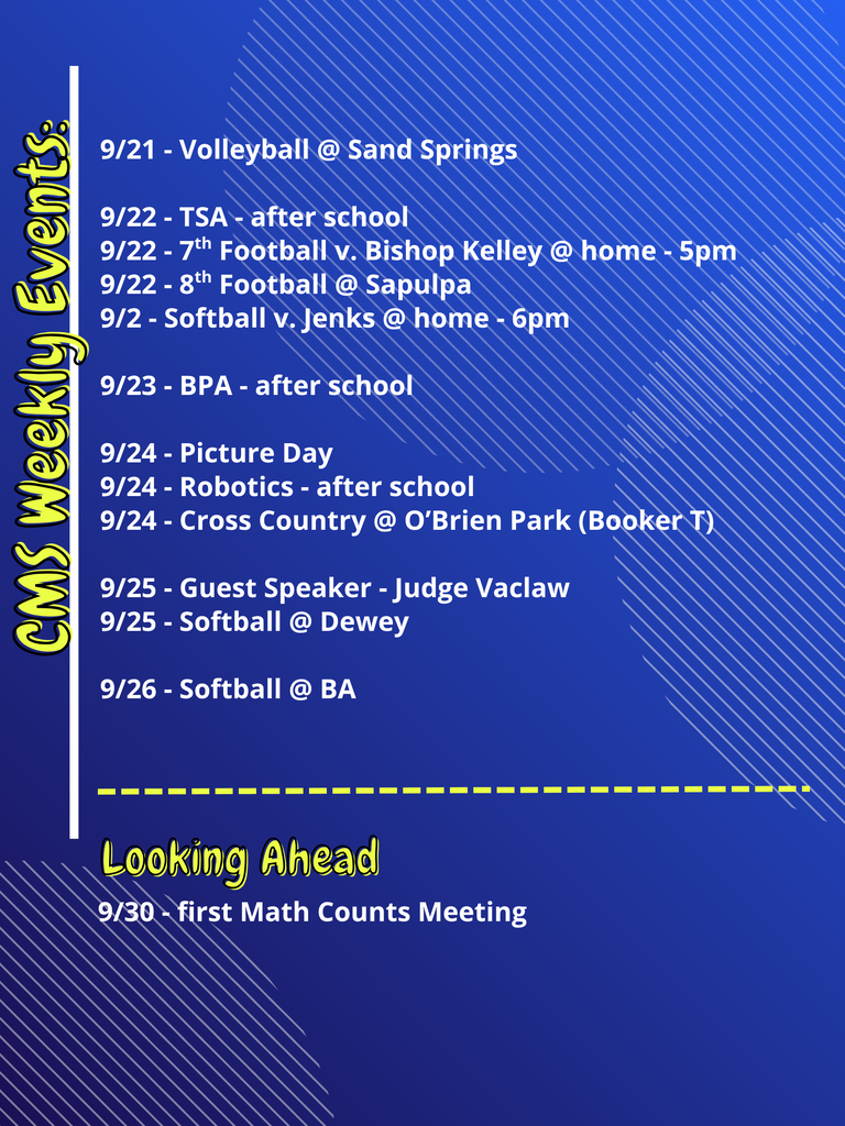 CMS Events Week of Sept 21