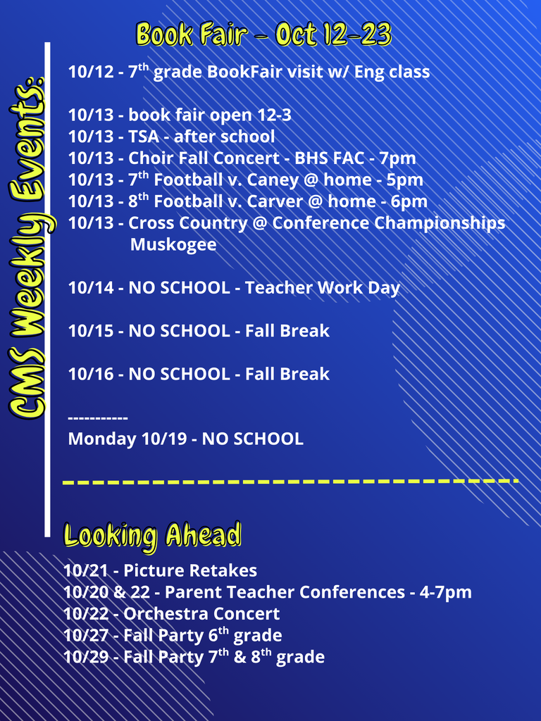 CMS Events Week of Oct 12