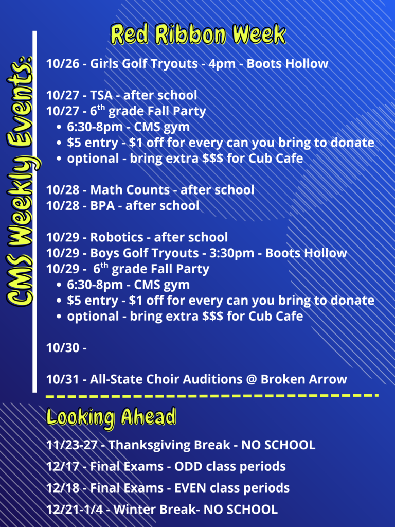 cms events week of Oct 26