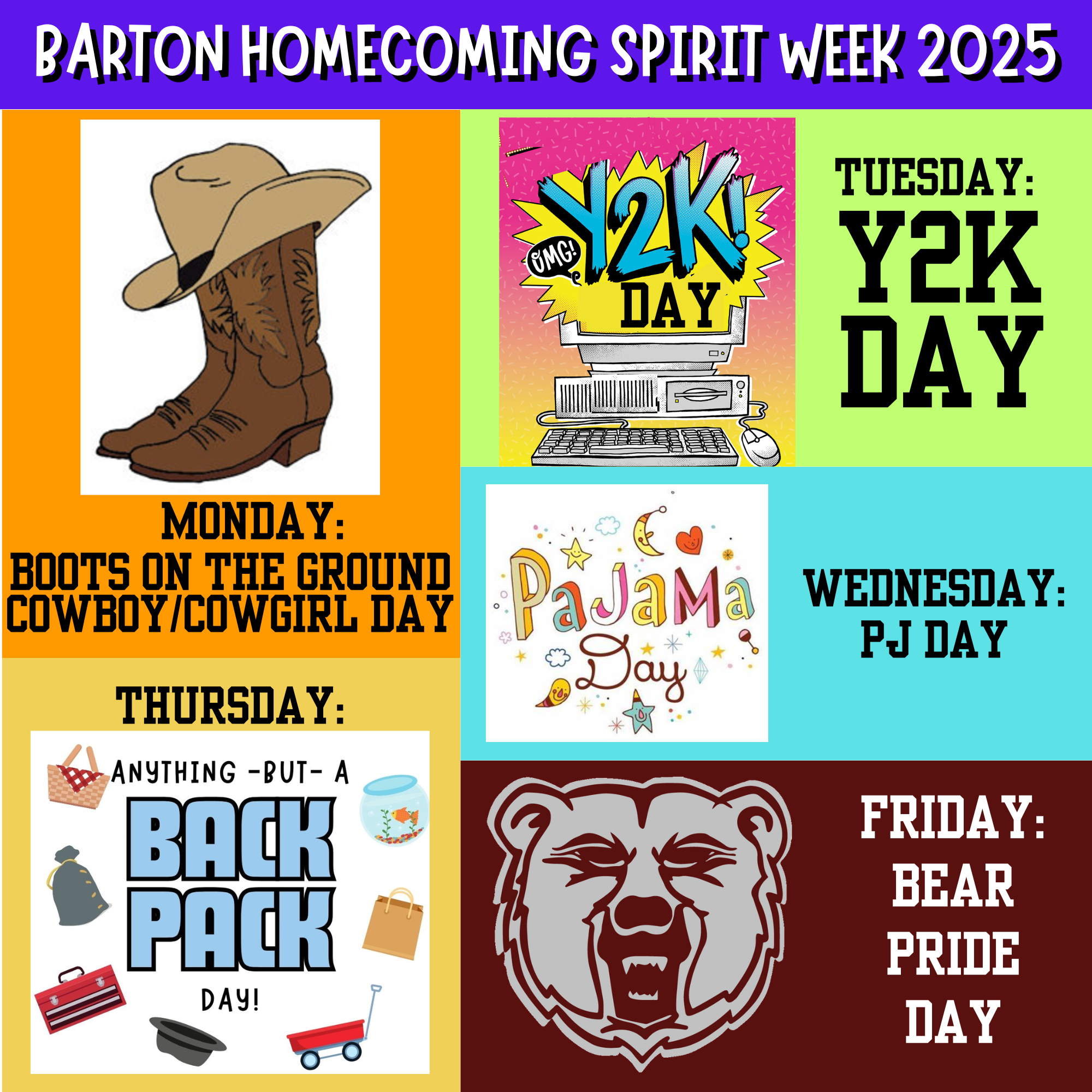 Homecoming 2025 Spirit Days & Dance Information | Barton School District