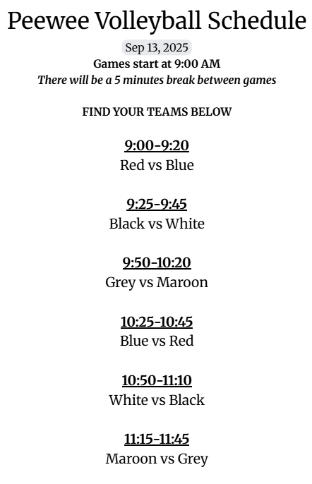 schedule