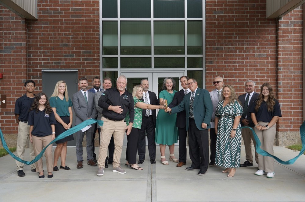 Adairsville High School officials and system admin at ribbon cutting ceremony