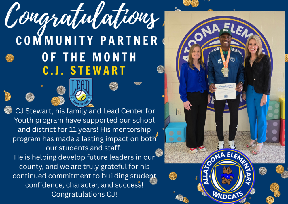 Congratulations Community Partner of the month C.J. Stewart!!!
