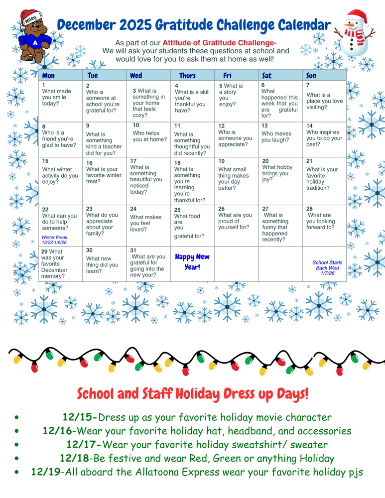 December Gratitude Challenge