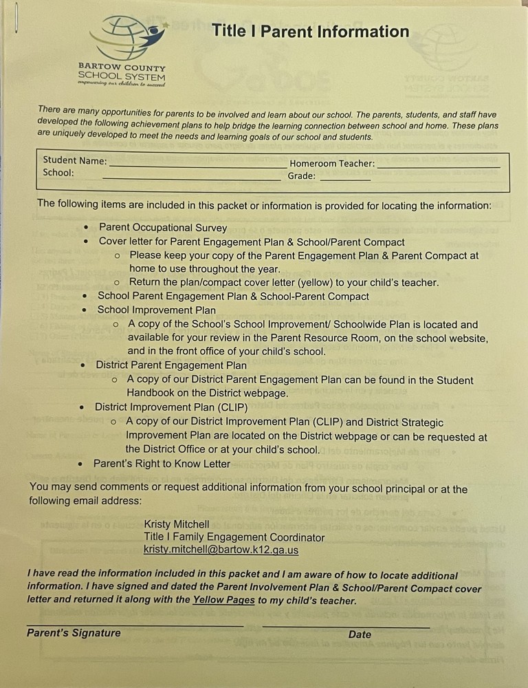 Title I Packet