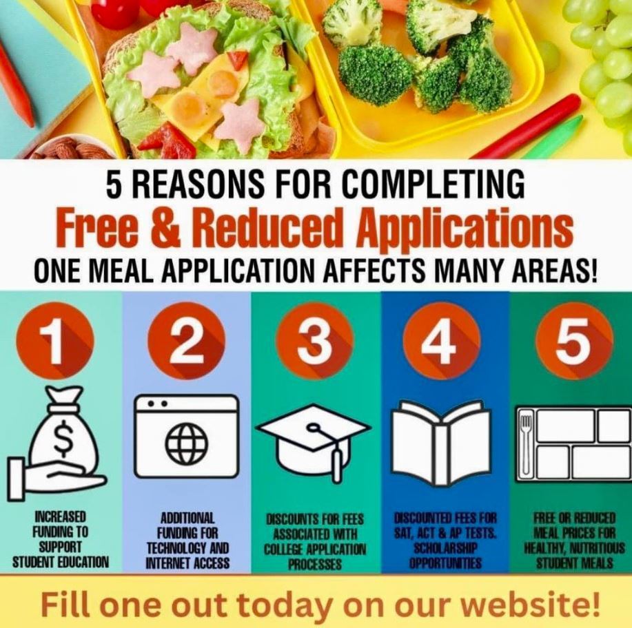 Please complete! Thank you! Free and Reduced Lunch Application is open for the 202 - 202 school year!  Go to our website today and find more information! https://www.bartow.k12.ga.us/page/nutrition-services