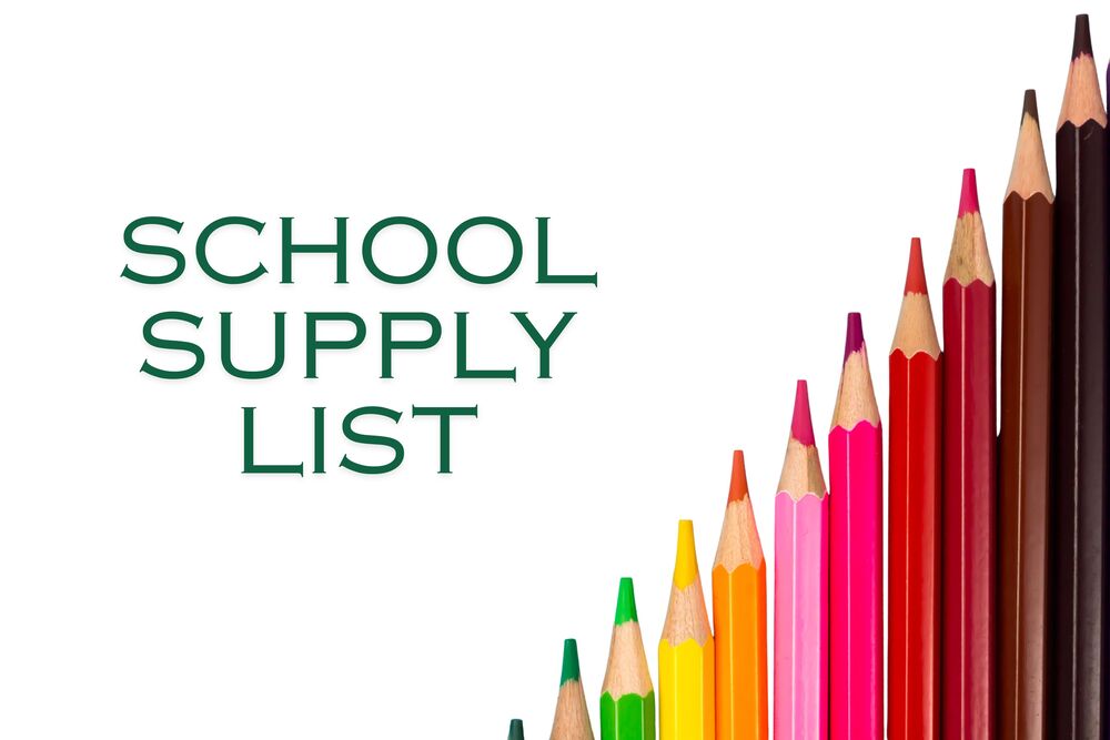 School Supply List Title with color pencils