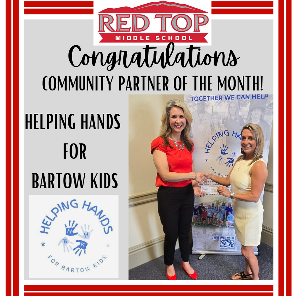 Congratulations Community Parter of the Month Helping Hands for Bartow Kids!