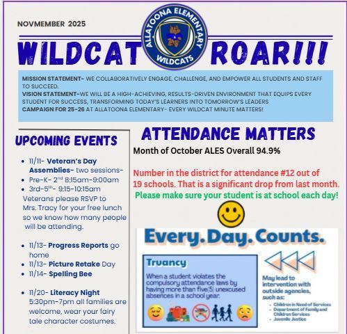 Read all about it- November Wildcat ROAR!!!!