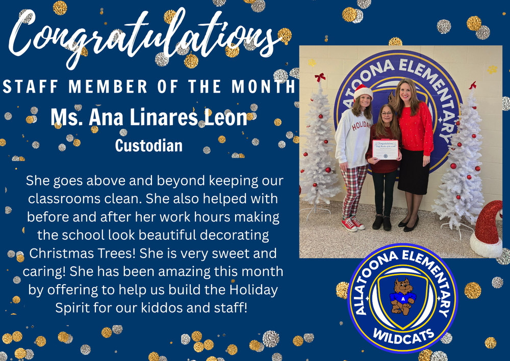 Congratulations Staff Member of the month!