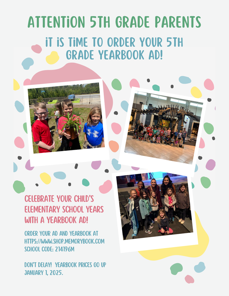 5th Grade Yearbook Ads are on sale now!  www.shop.memorybook.com