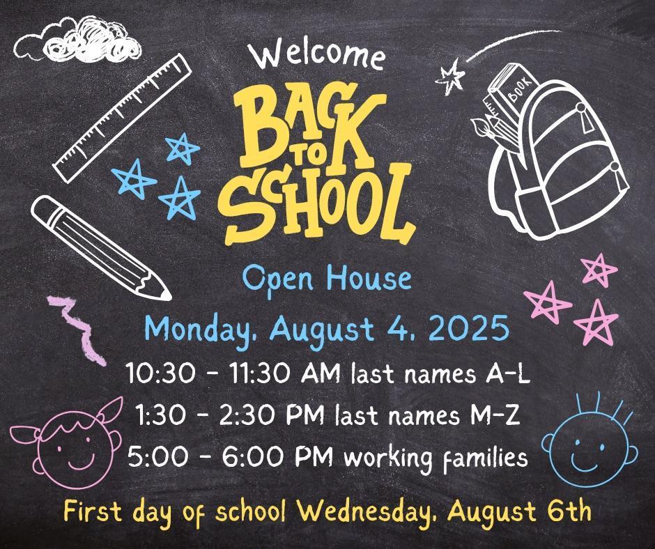 Open House schedule for PLES