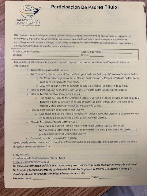 Title I packet