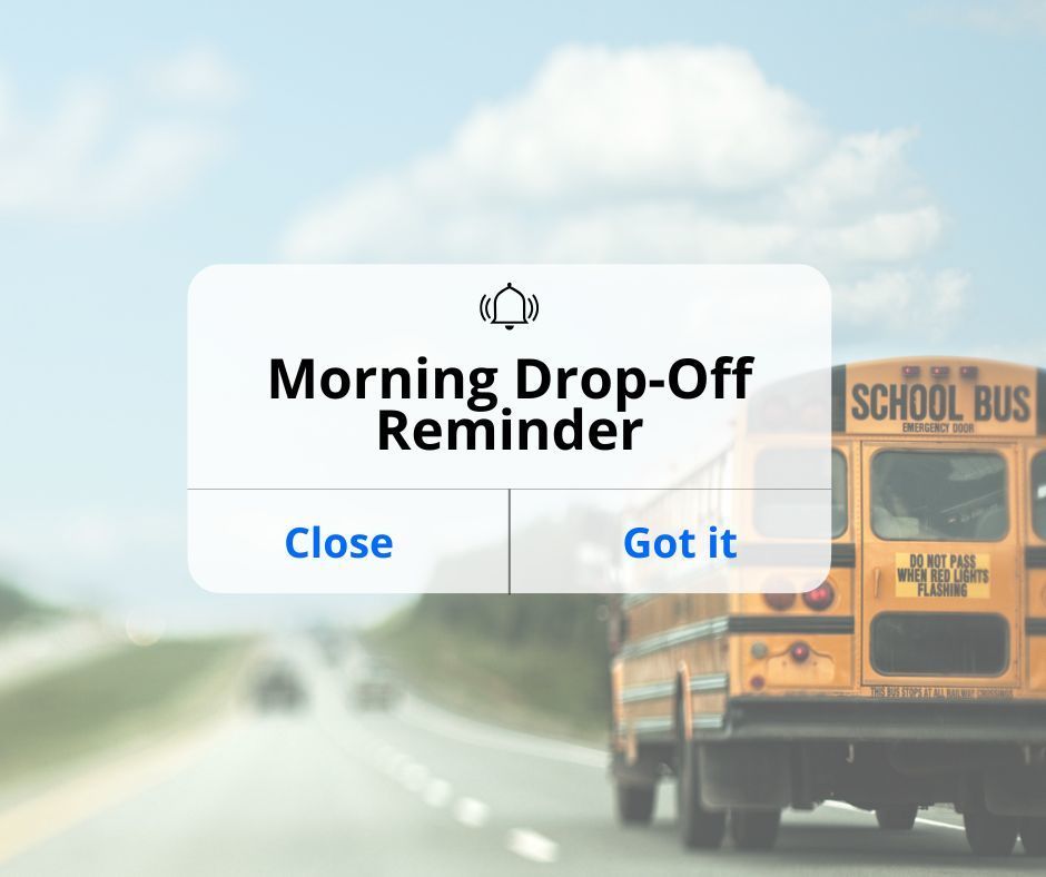 📢 Morning Drop-Off Reminder Student drop-off begins at 7:15 AM. For safety and supervision reasons, early drop-offs are not permitted. Please help us keep all students safe by arriving no earlier than 7:15. Thank you for your cooperation! 💙🍎